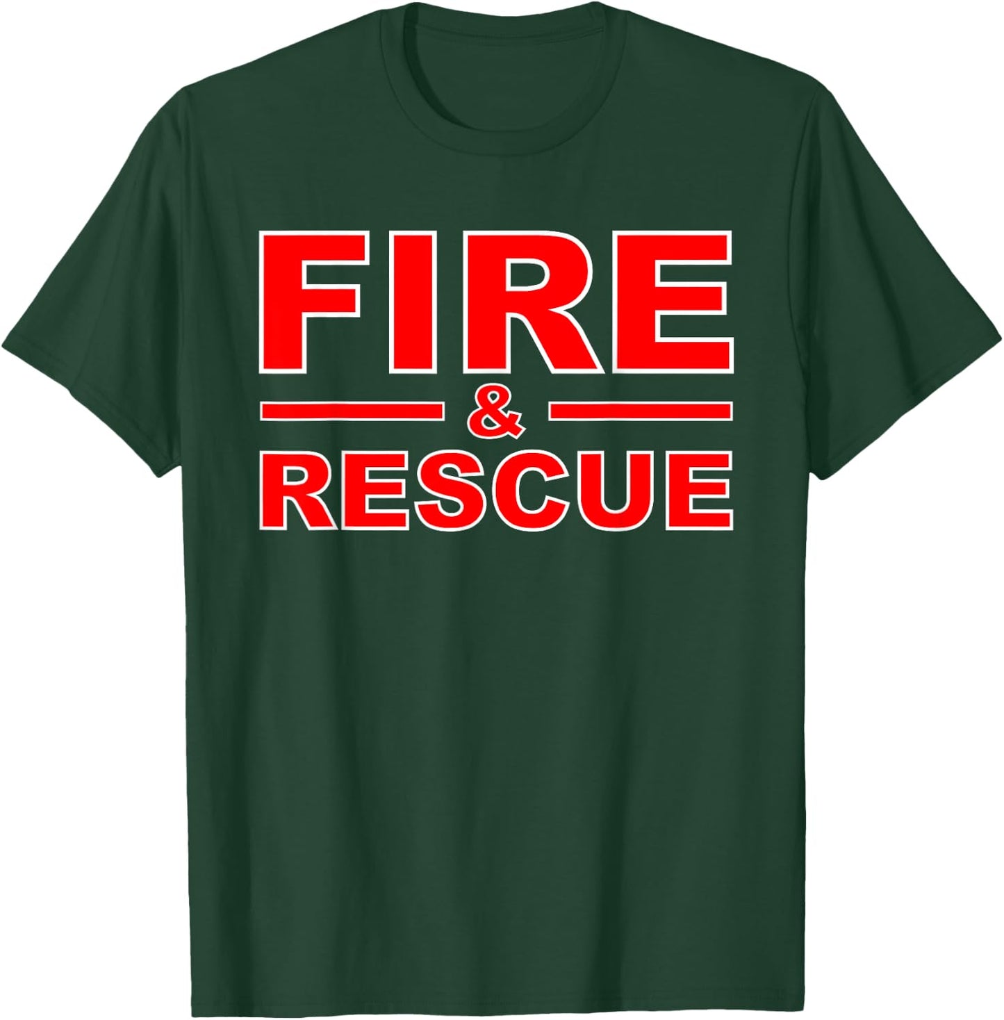 Fire Rescue Fire Fighter Fireman Kids Youth Adult Boys Girls T-Shirt - T-Shirt | Forest