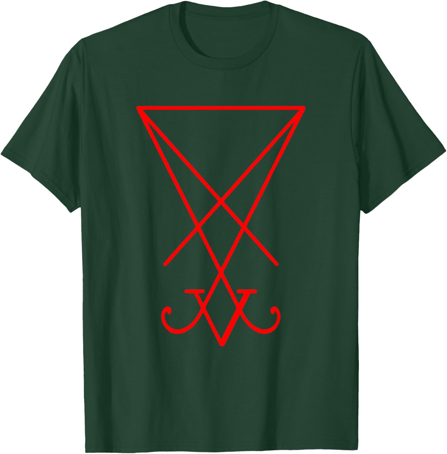 The Sigil of Lucifer (Seal of Satan) Red Graphic Design T-Shirt - T-Shirt | Forest