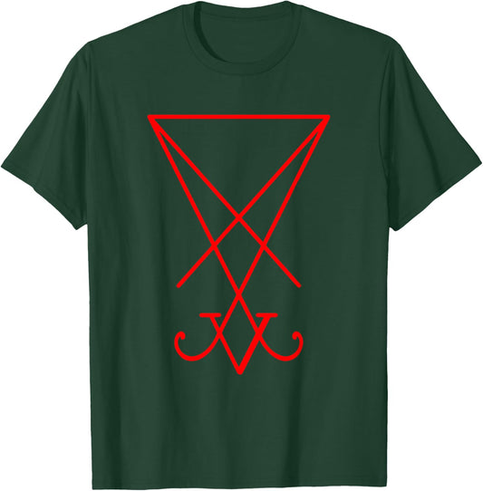 The Sigil of Lucifer (Seal of Satan) Red Graphic Design T-Shirt - T-Shirt | Forest
