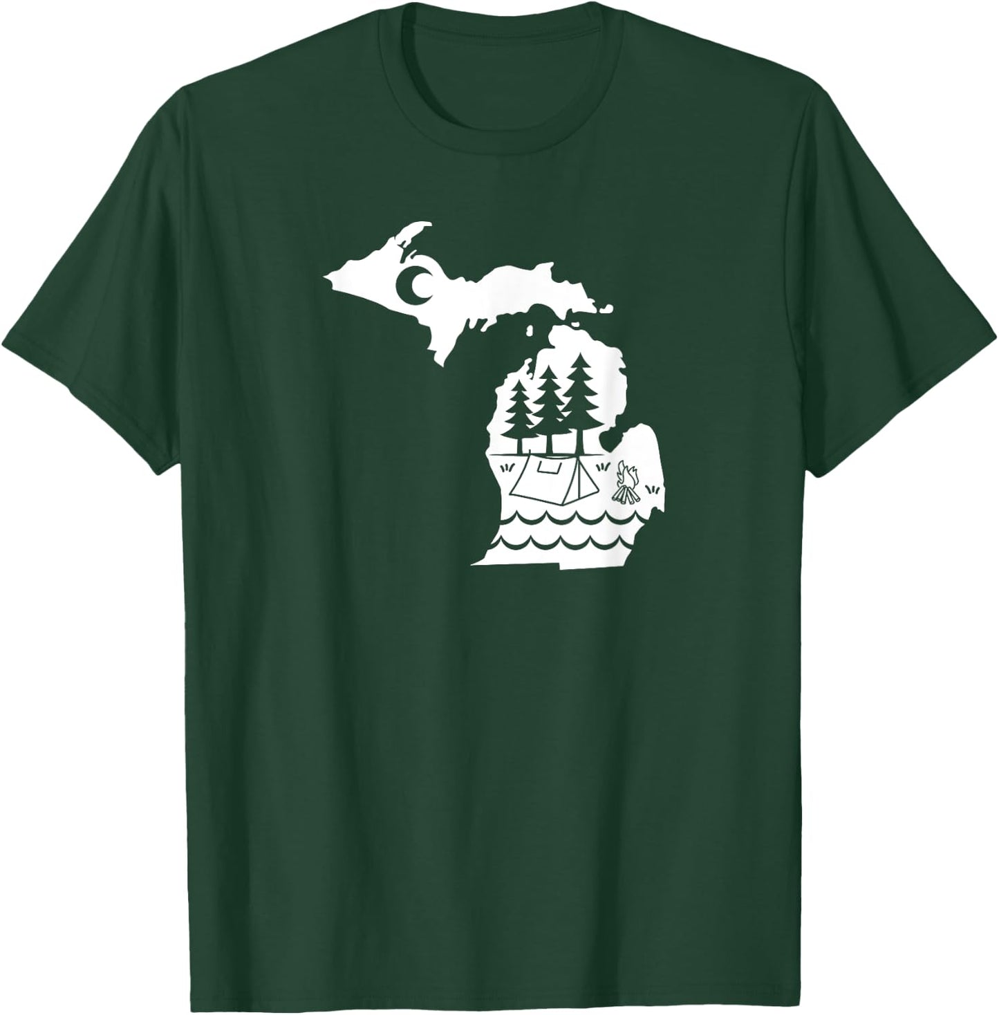 Michigan Outdoors Camping, Hiking and Exploring T-Shirt - T-Shirt | Forest