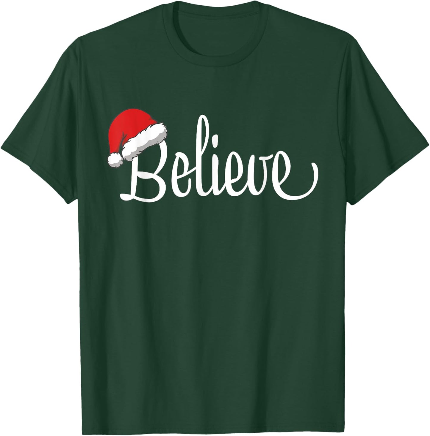 Christian Believe Christmas XMAS Pajama Men Women Kids Boys T-Shirt - T-Shirt | Forest
