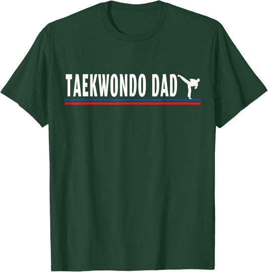 Taekwondo Dad American USA Flag Taekwondo Lover 2026 T-Shirt - T-Shirt | Forest