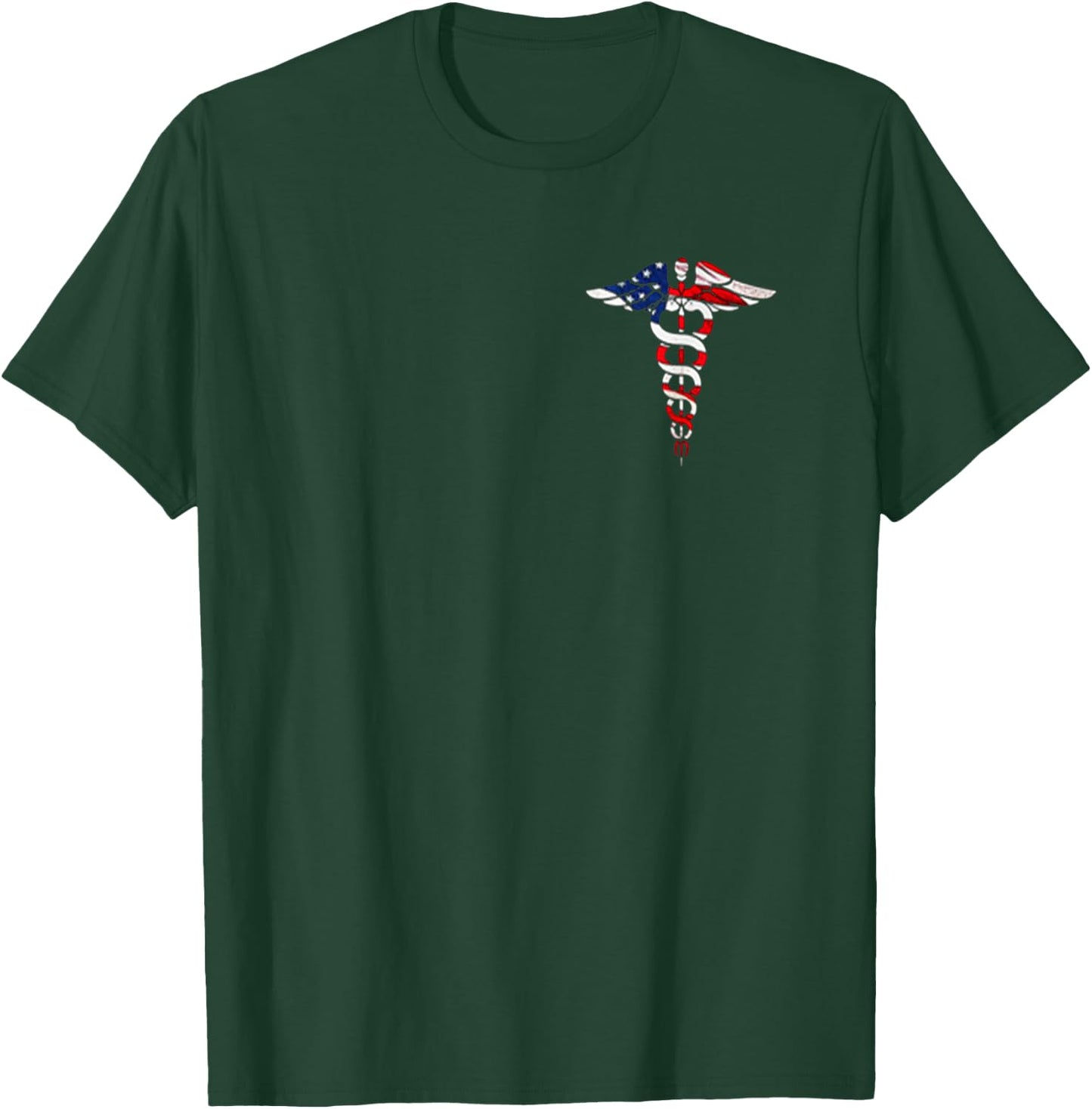 Funny Shirt Nurse Caduceus American flag Hot Trend T-Shirt - T-Shirt | Forest