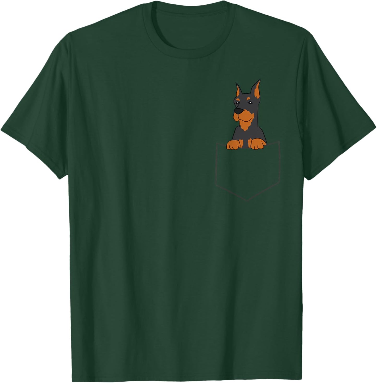 Doberman Dog in Pocket Doberman Pinscher In Pocket T-Shirt - T-Shirt | Forest