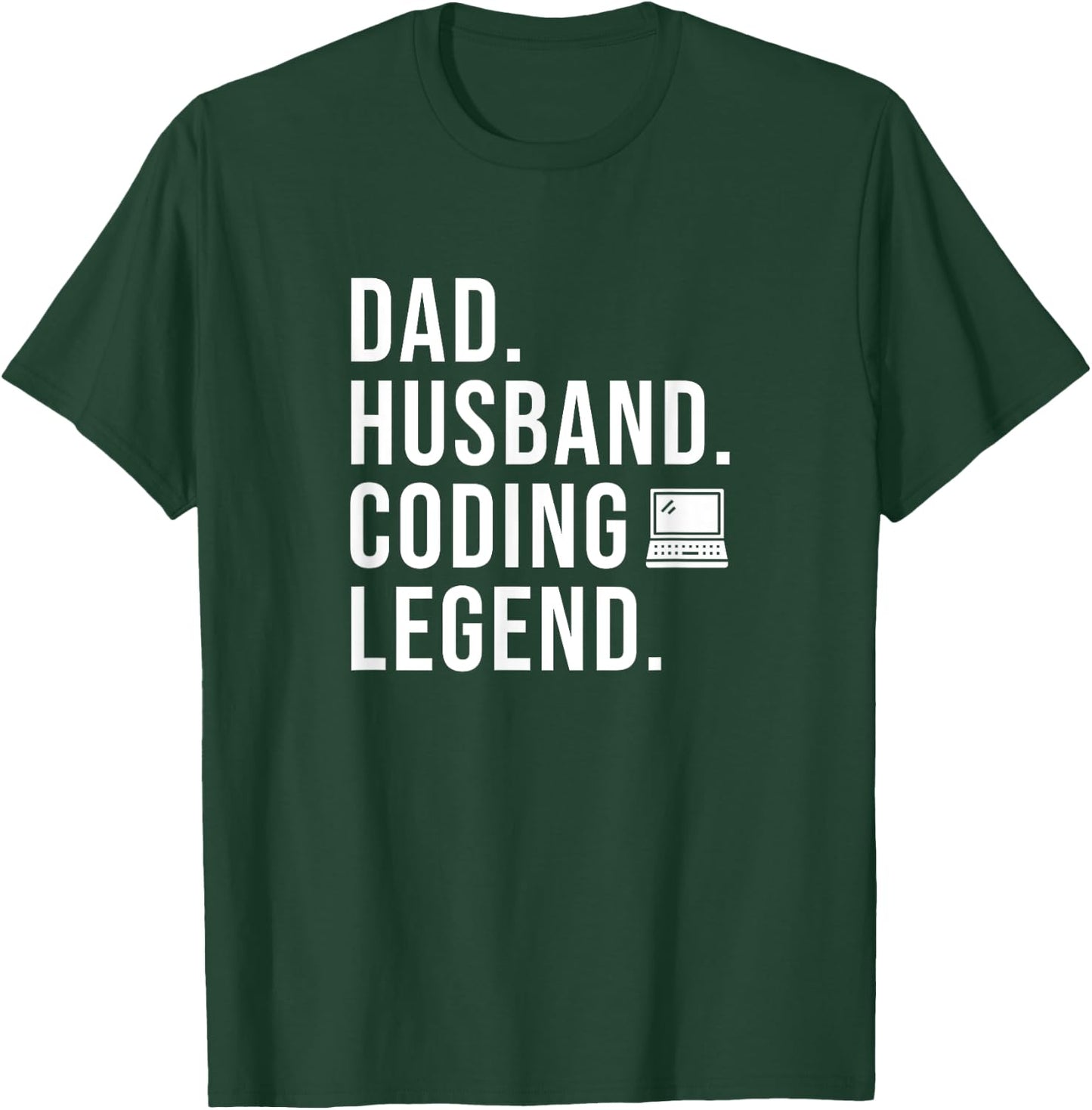 Dad Husband Coding Legend Superpower Funny Coder Programmer T-Shirt - T-Shirt | Forest
