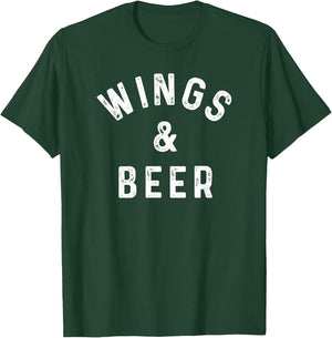 Wings & Beer Funny Buffalo Chicken and Beer Drinker T-Shirt - T-Shirt | Forest