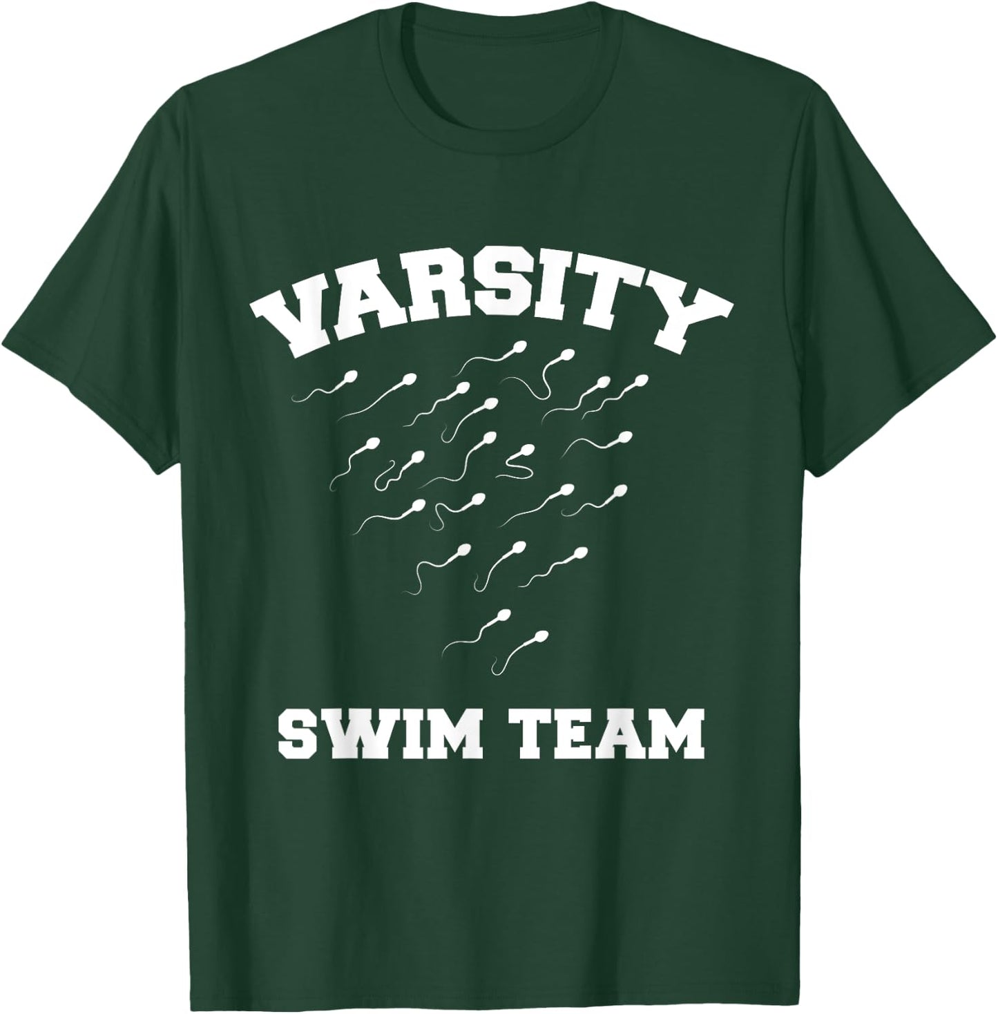 CRUDO Varsity Swim Team Swimming Sperm -Adults Black Short Sleeve Modern T-Shirt - T-Shirt | Forest