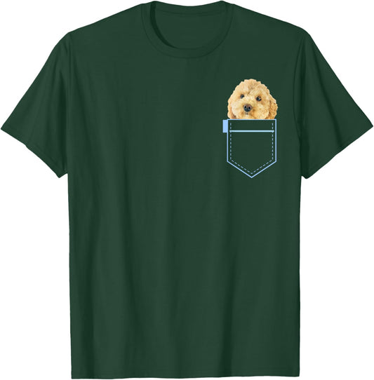 Cavapoo in pocket Puppy Dog Lover Cute Poodle cross gift T-Shirt - T-Shirt | Forest