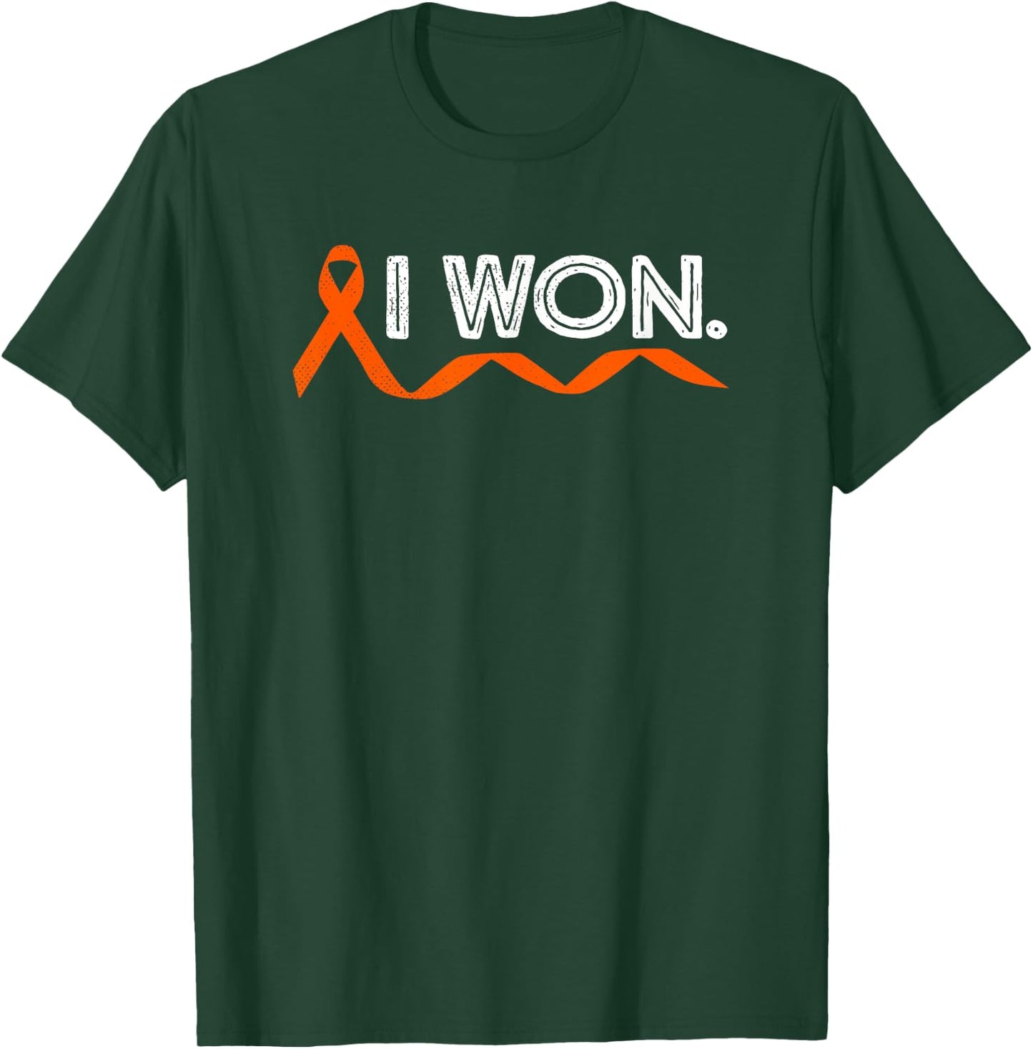 SHIRTSIDE Leukemia Cancer I Won Orange Ribbon Awareness Warriors T-Shirt - T-Shirt | Forest