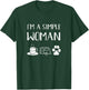I'm A Simple Woman I Love Camping Dogs Cats Coffee Tea Hot T-Shirt - T-Shirt | Forest