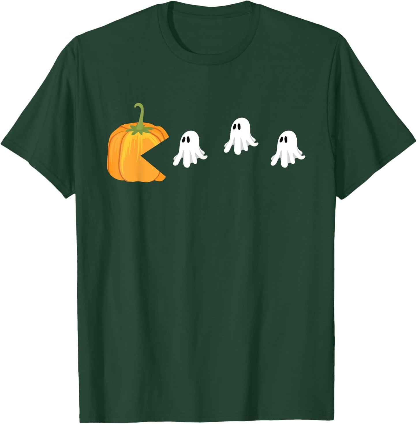 Pumpkin Eat Ghost Video Game Funny Gaming Halloween Gifts T-Shirt - T-Shirt | Forest