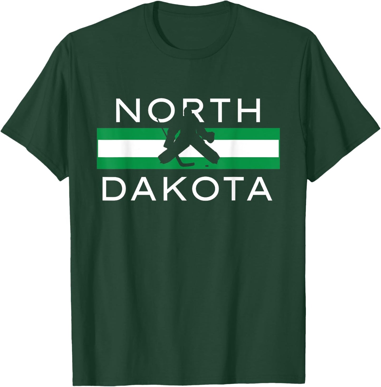 North Dakota Goalie Ice Hockey Player Coach Team State Gift T-Shirt - T-Shirt | Forest