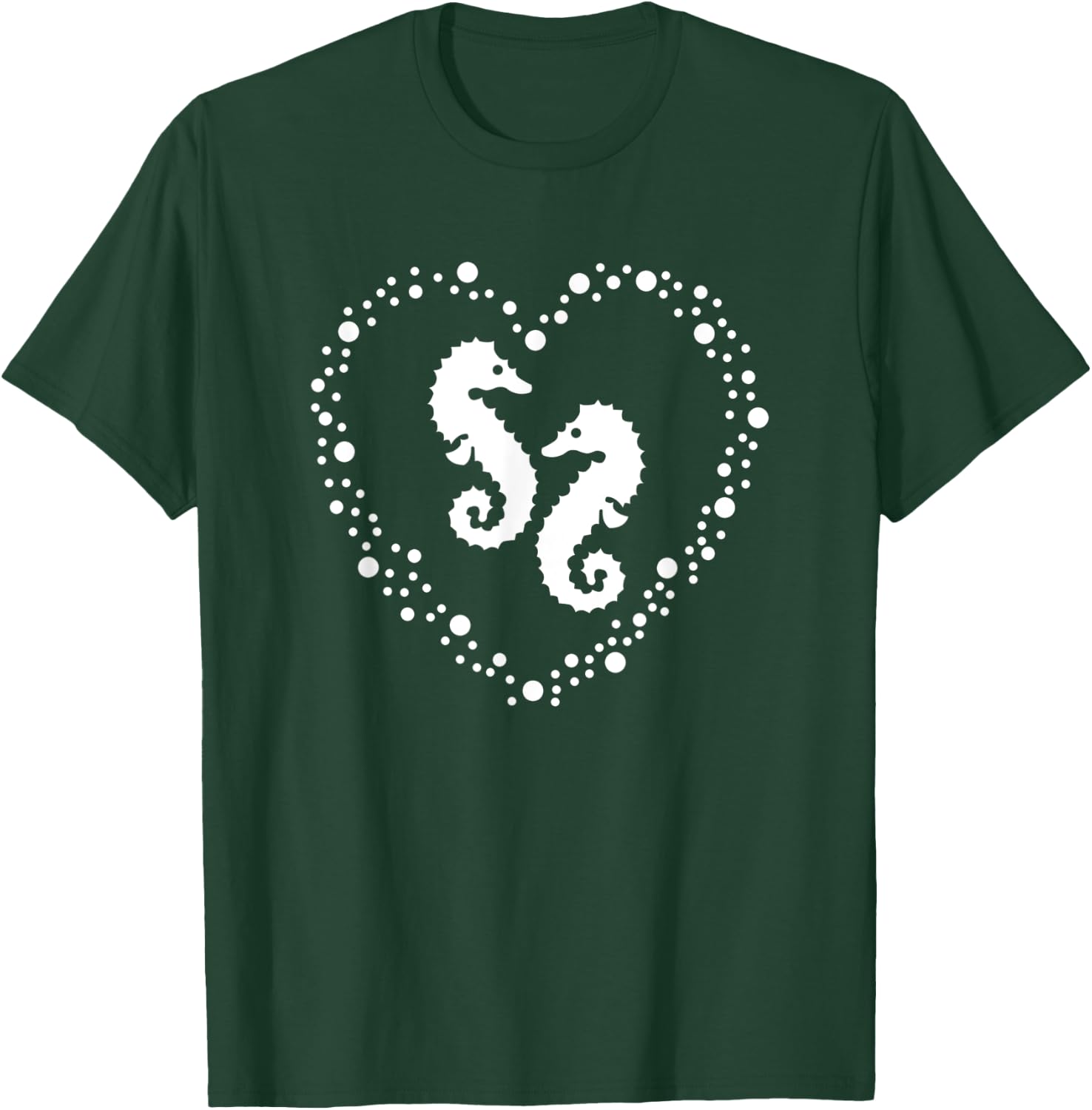 Seahorses in love in bubble heart mystical sea creatures T-Shirt - T-Shirt | Forest