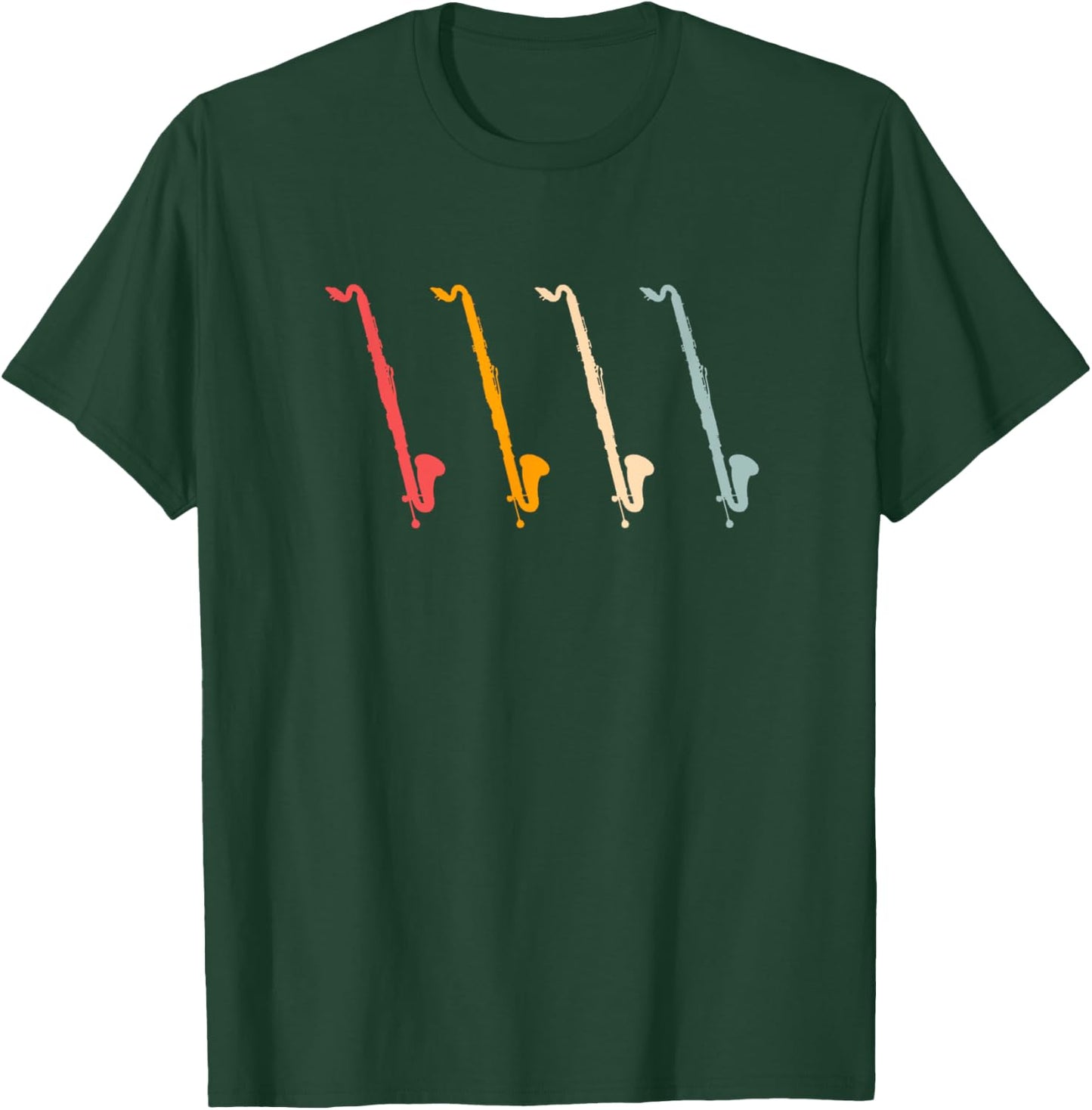Contrabass Clarinet Retro Bass Clarinet Silhouette T-Shirt - T-Shirt | Forest