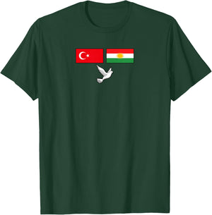 Turk Kurds Peace Dove turkish kurdish Turkey Kurdistan Love T-Shirt - T-Shirt | Forest
