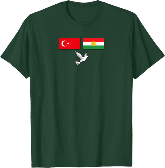Turk Kurds Peace Dove turkish kurdish Turkey Kurdistan Love T-Shirt - T-Shirt | Forest