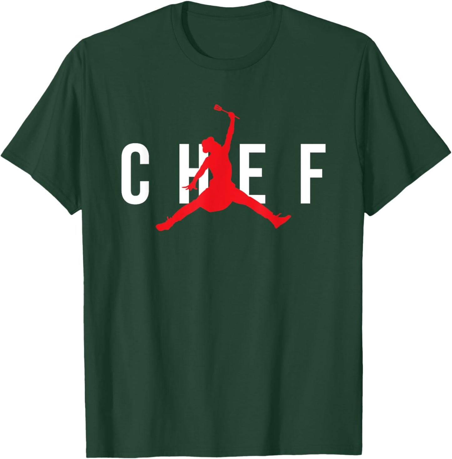 Jumping Chef - Funny Cooking Lover Restaurant Chef Cook T-Shirt - T-Shirt | Forest