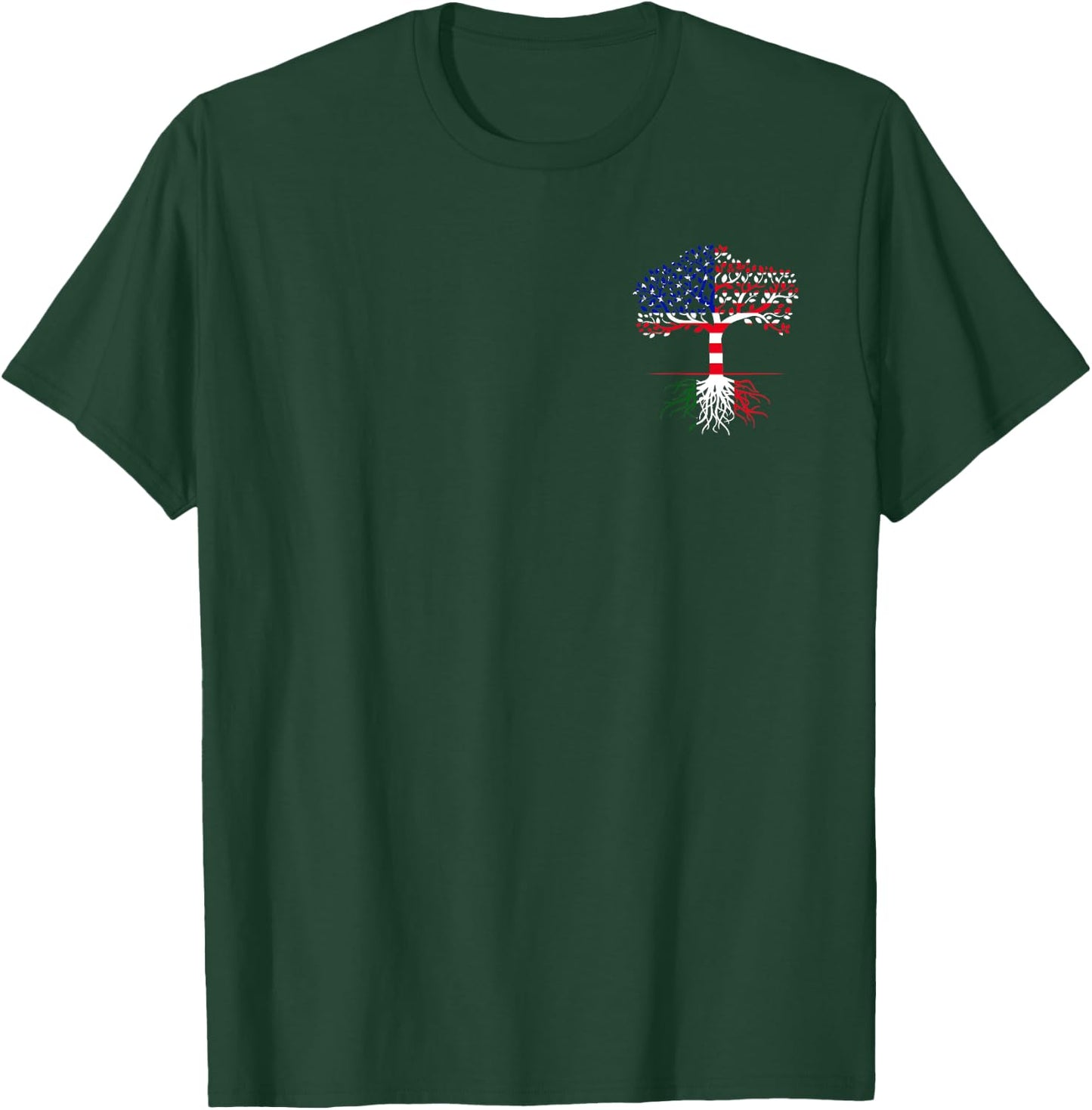American Grown Italian Roots Italian American Flag Patriotic T-Shirt - T-Shirt | Forest