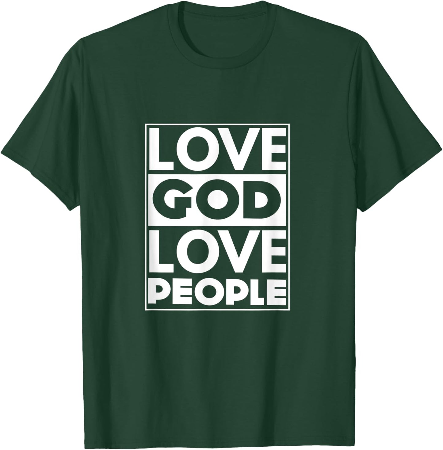 Love God Love People - Christian God Faith Hope - Squared T-Shirt - T-Shirt | Forest
