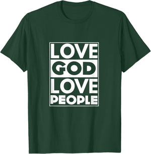 Love God Love People - Christian God Faith Hope - Squared T-Shirt - T-Shirt | Forest