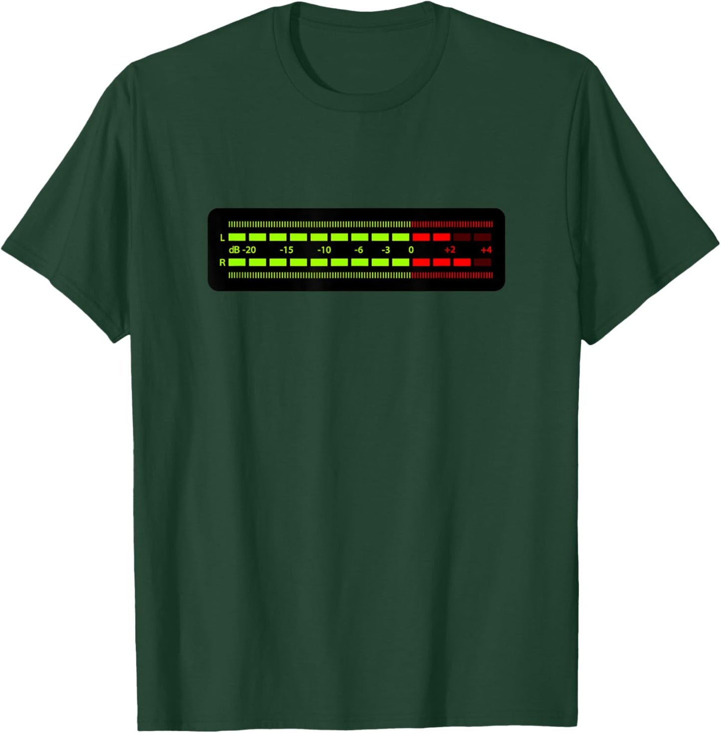 Retro VU Meter Sound Engineer Hi-Fi Stereo Music Lover T-Shirt - T-Shirt | Forest