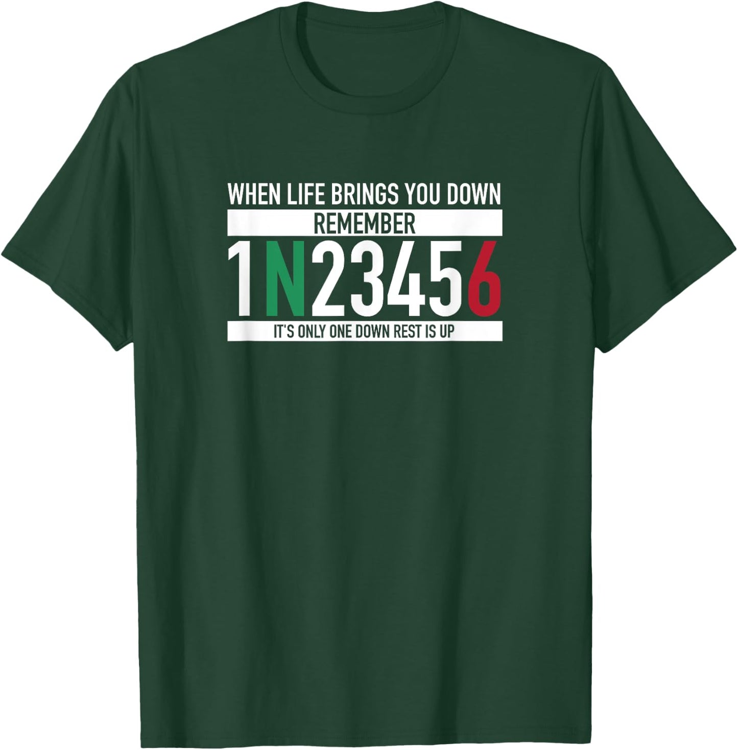 1N23456 Motorcycle Gear Shift Motorcyclist T-Shirt - T-Shirt | Forest
