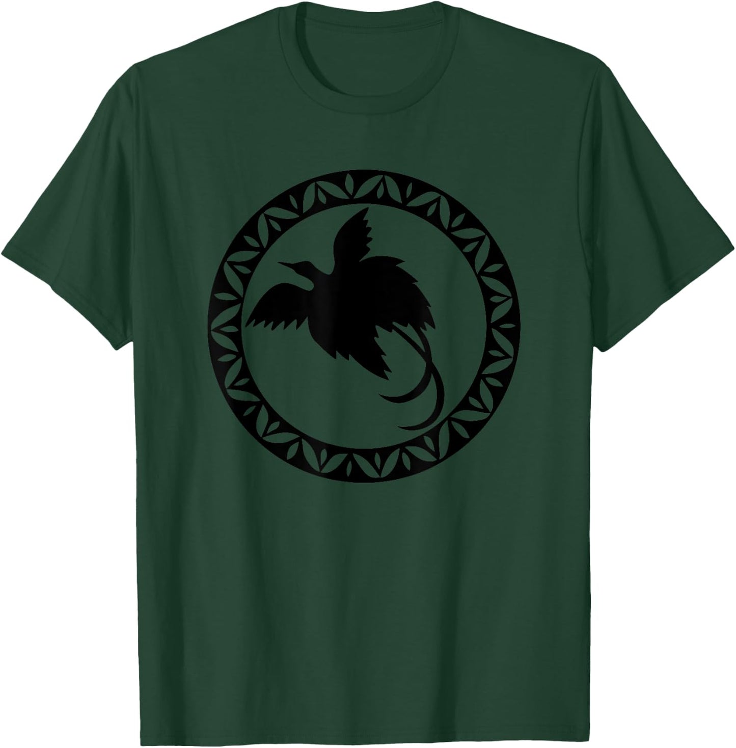 Men - Papua New Guinea Bird Of Paradise in Tribal Circle T-Shirt - T-Shirt | Forest