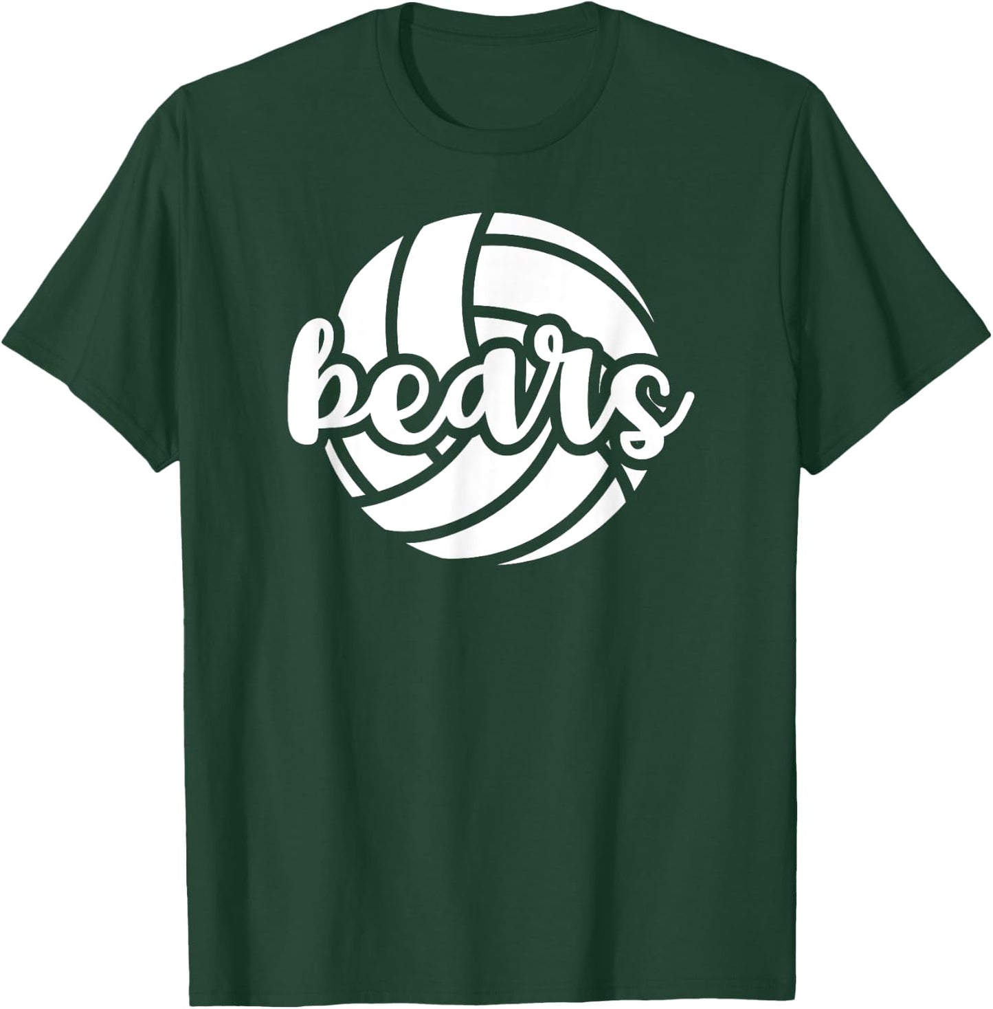 Bears Volleyball Team Mascot School Spirit Game Day T-Shirt - T-Shirt | Forest