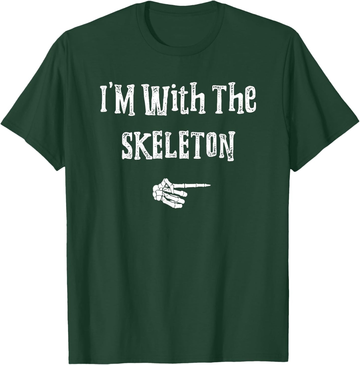 I'm With Skeleton Halloween Costume Funny Couples Matching T-Shirt - T-Shirt | Forest