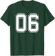 Number 06 Baseball Football Soccer Birthday T-Shirt - T-Shirt | Forest