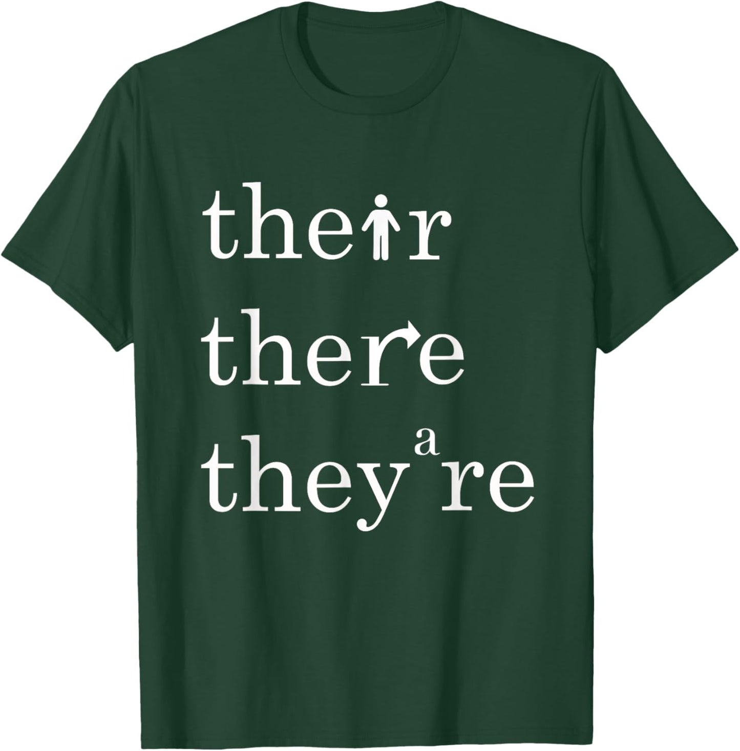 Their, There, and They're - English Teacher Correct Grammar T-Shirt - T-Shirt | Forest