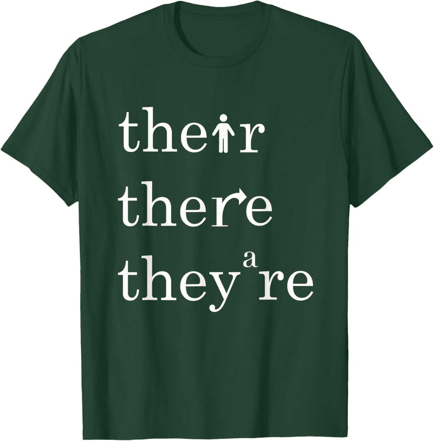 Their, There, and They're - English Teacher Correct Grammar T-Shirt - T-Shirt | Forest