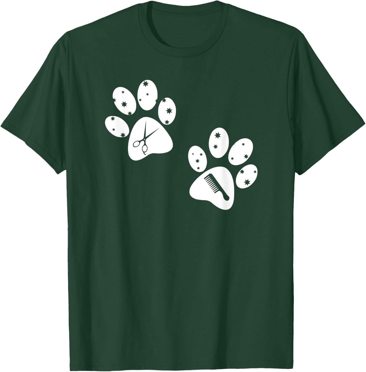 Paw Dog Groomer Shirt Funny Cute Pet Grooming Pet Dog Lover Women T-Shirt - T-Shirt | Forest
