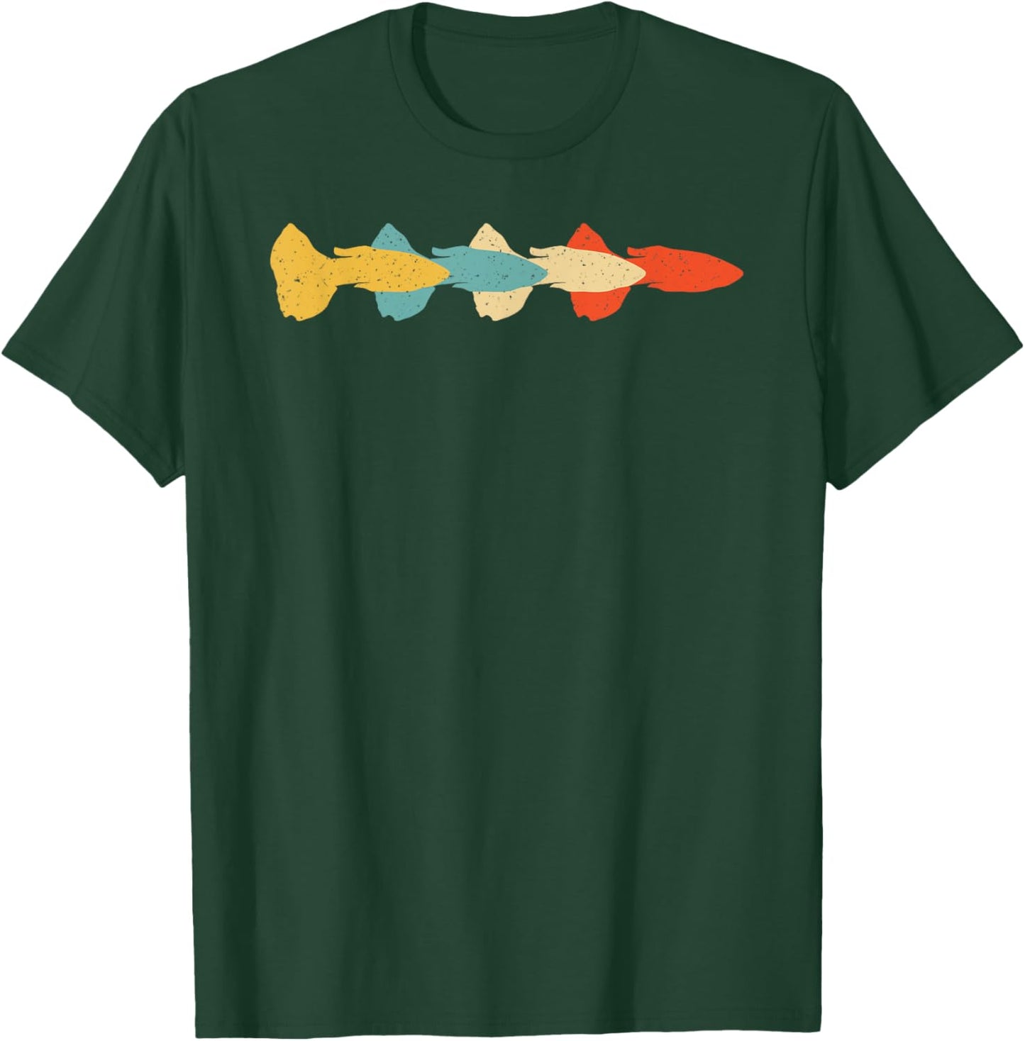 Guppy Vintage Retro Rainbow fish Pet Lover 60s 70s Gift T-Shirt - T-Shirt | Forest