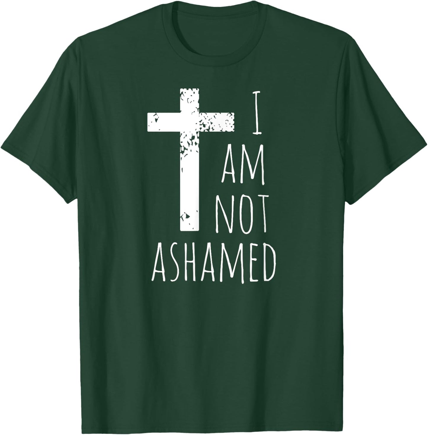 I am not ashamed - Big Red Cross - Gospel Christian Faith T-Shirt - T-Shirt | Forest