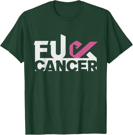 Fuk Cancer Awareness Pink Ribbon Breast Cancer T-Shirt - T-Shirt | Forest