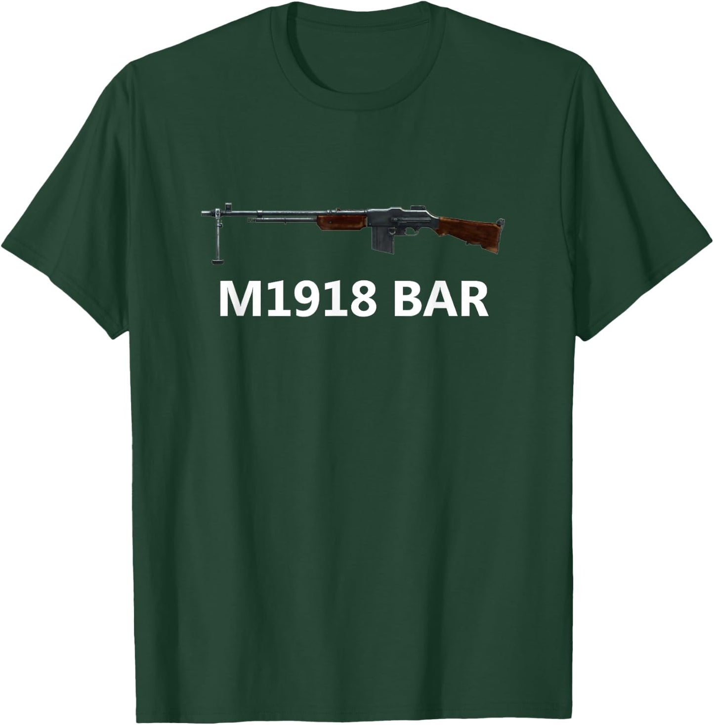 M1918 Bar Rifle Gun Firearm WW2 WWII Army Military T-Shirt - T-Shirt | Forest