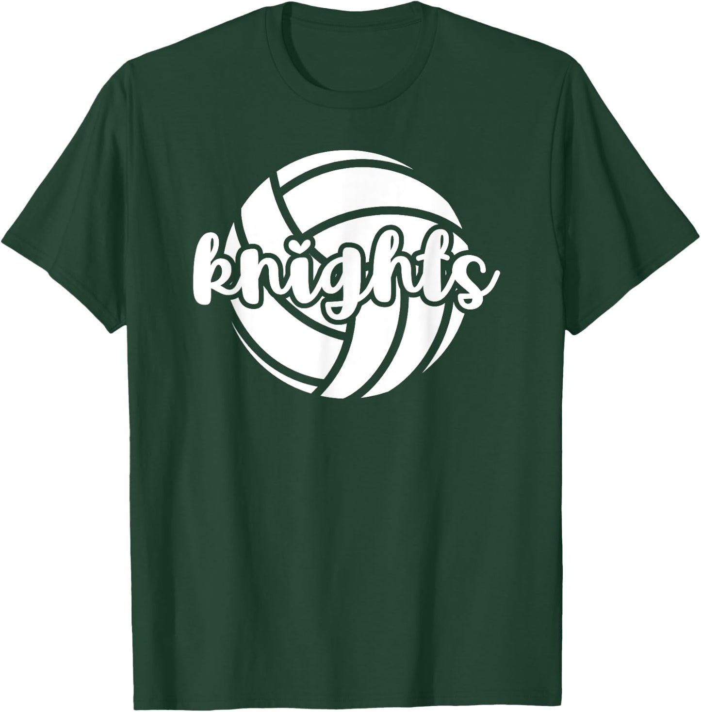 Knights Volleyball Team Mascot School Spirit Game Night T-Shirt - T-Shirt | Forest