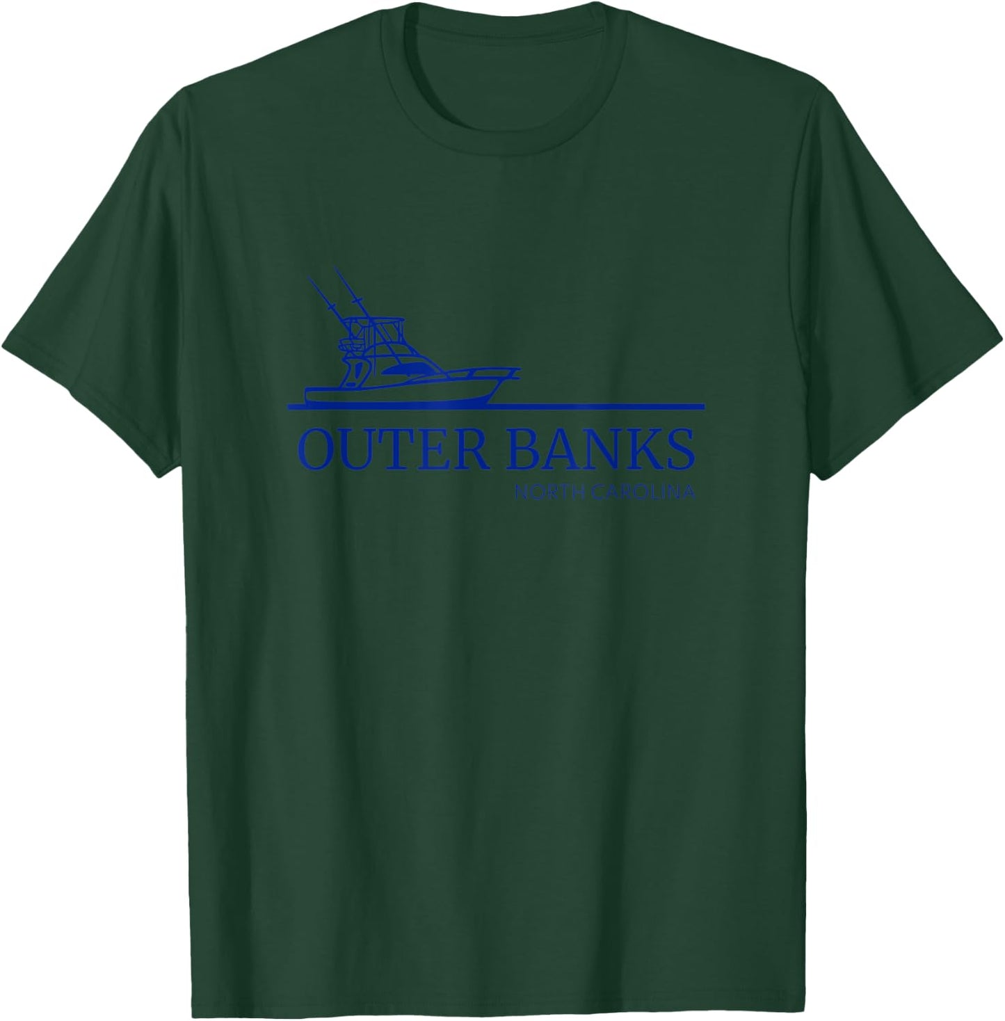 OBX Sportfisher Sportfishing Outer Banks Commercial Fishing T-Shirt - T-Shirt | Forest