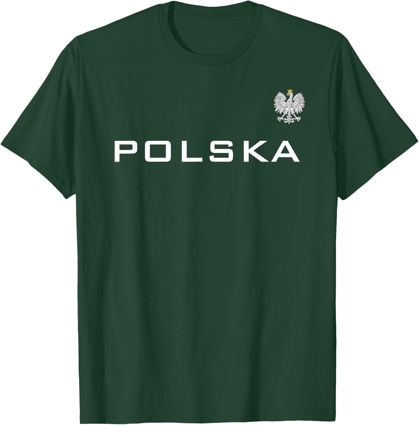 Polska Poland Flag Sports Athletic Jersey Style T-Shirt - T-Shirt | Forest