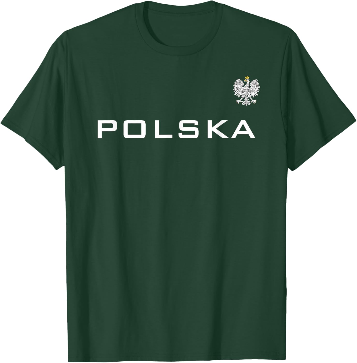 Polska Poland Flag Sports Athletic Jersey Style T-Shirt - T-Shirt | Forest