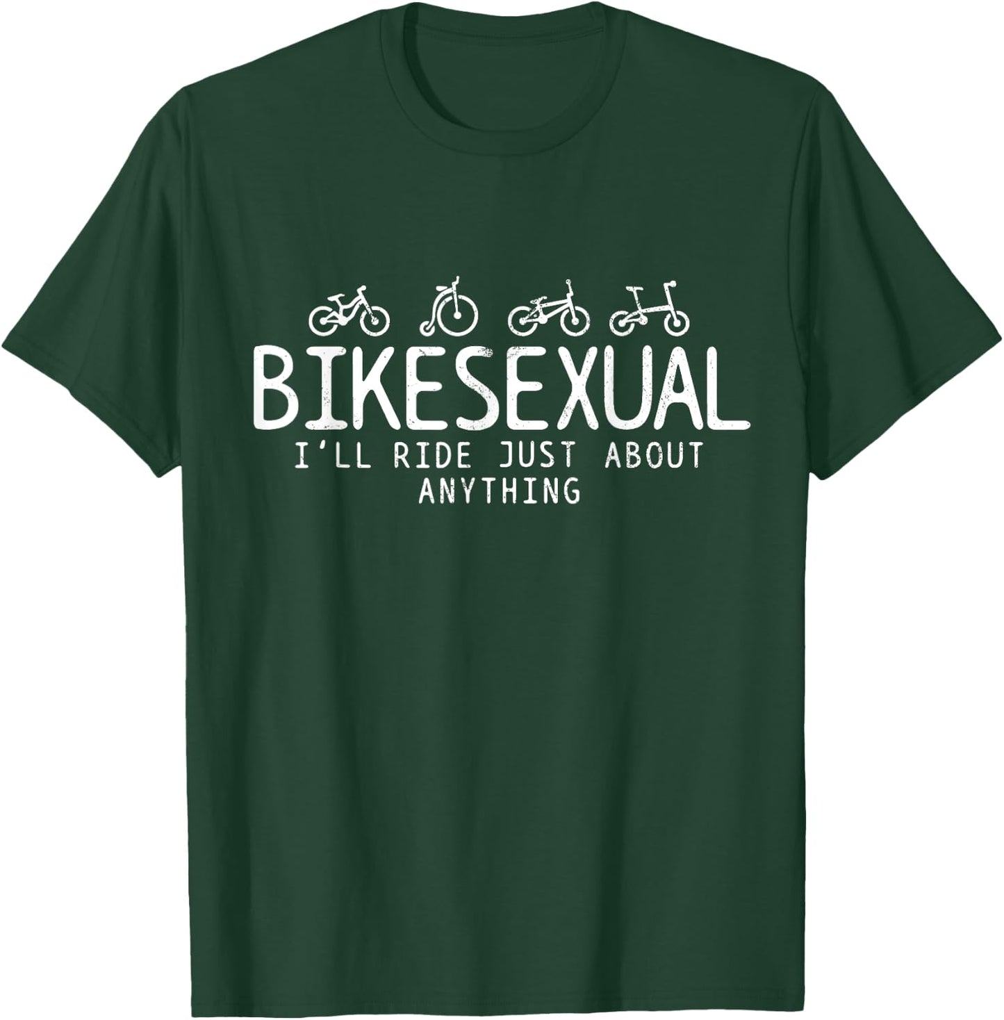 Bikesexual - Funny Bicycle Bike Cycling Shirt Gift T-Shirt - T-Shirt | Forest