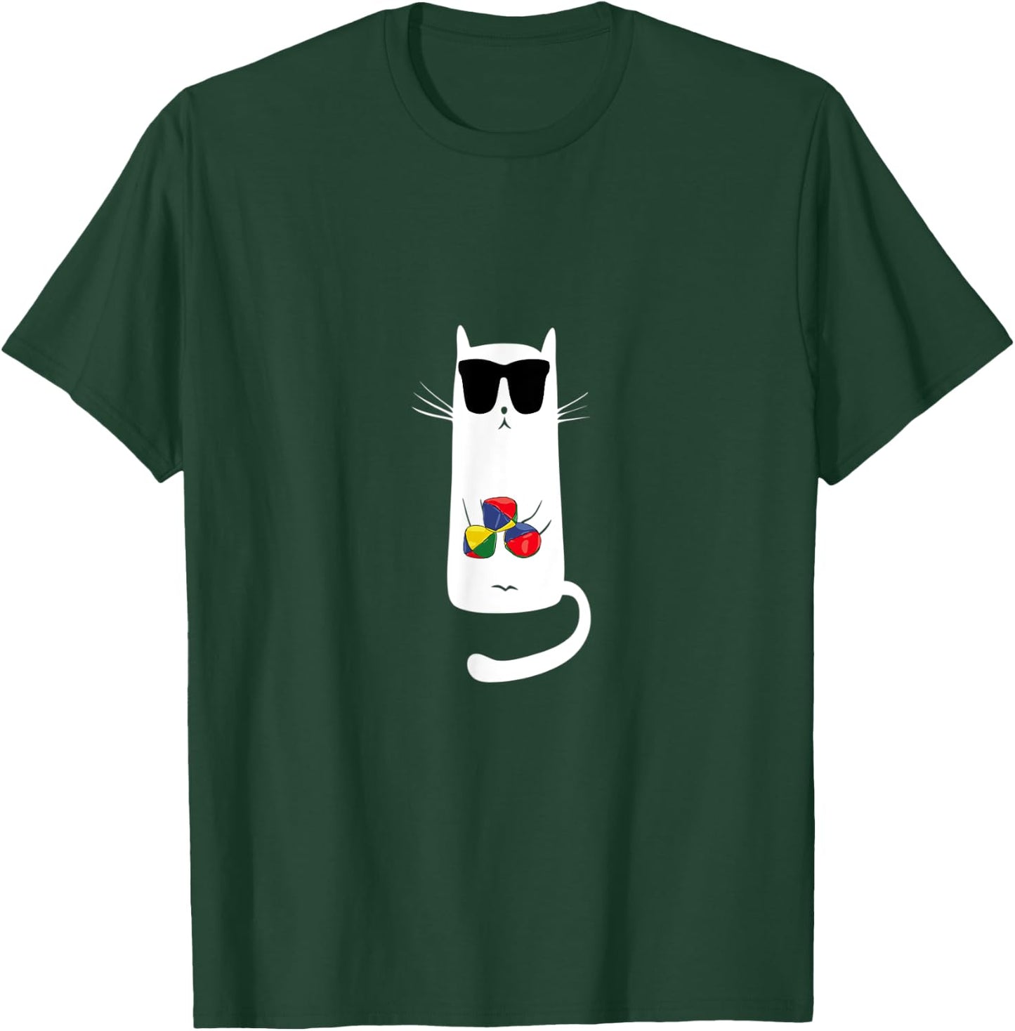 Funny Cat Wearing Sunglasses Juggling Women Kids T-Shirt - T-Shirt | Forest
