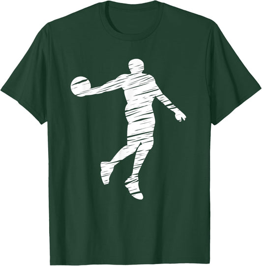 Basketball player retro lines T-Shirt - T-Shirt | Forest