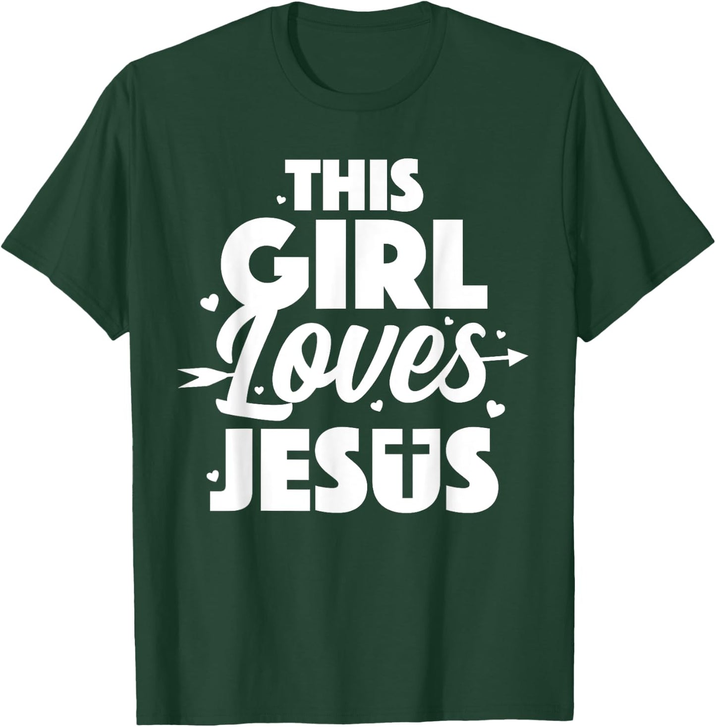 Cool Jesus Art For Girls Women Kids Jesus Christian Lover T-Shirt - T-Shirt | Forest