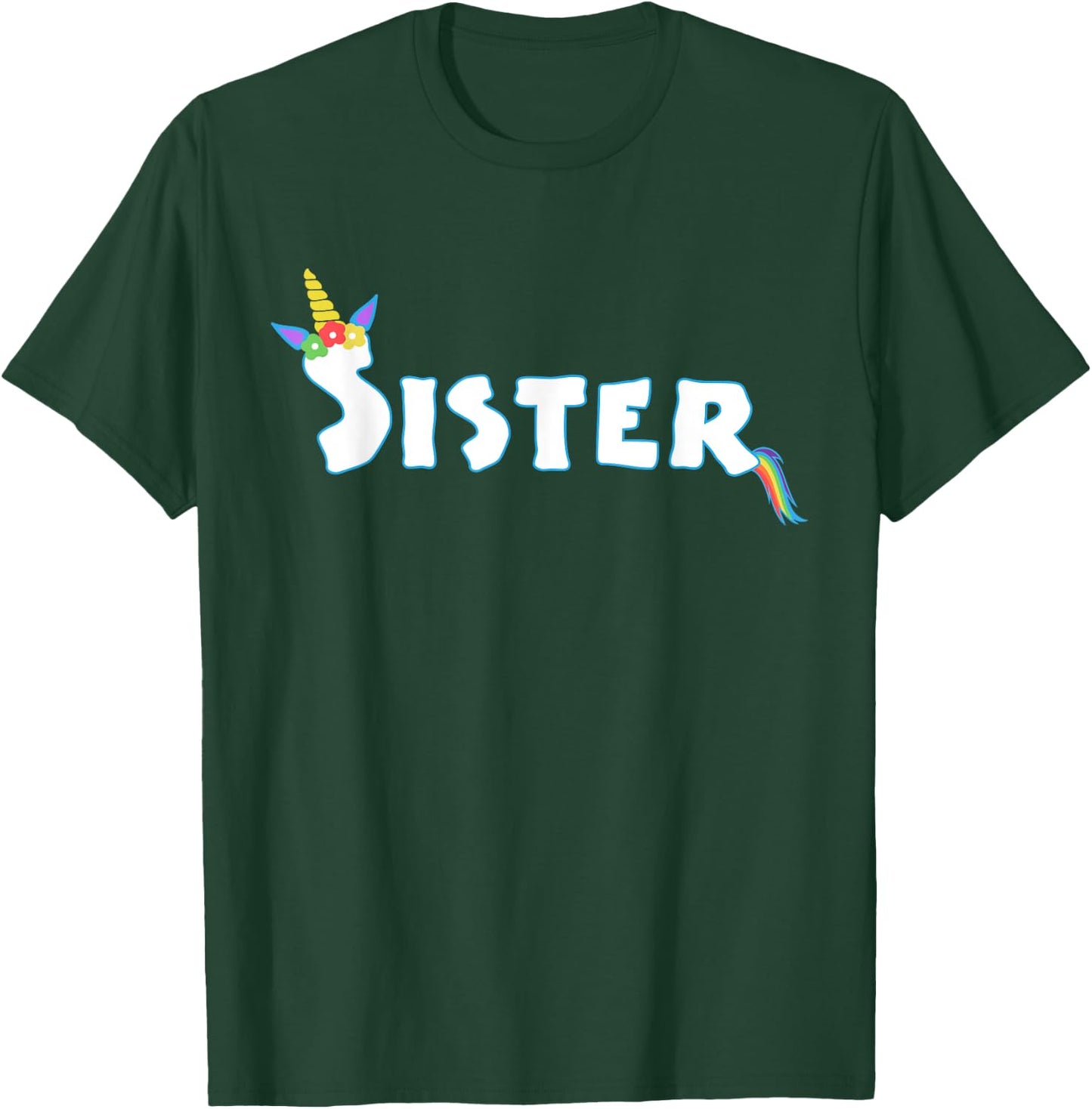 Unicorn Birthday Girl Funny Sister Sis Family T-Shirt - T-Shirt | Forest