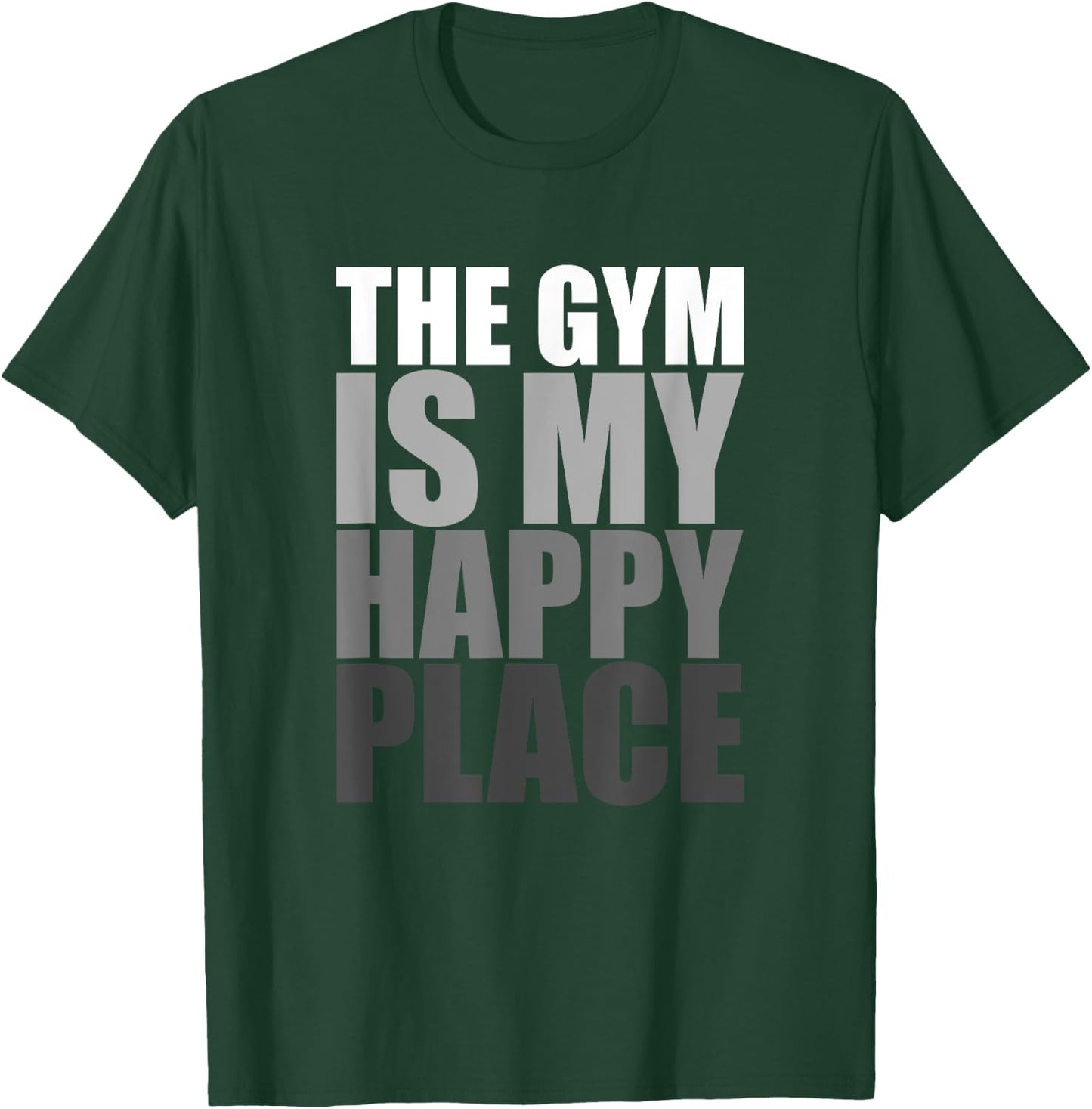 The Gym Is My Happy Place Gymnast Gymnastics Weight Lifting T-Shirt - T-Shirt | Forest