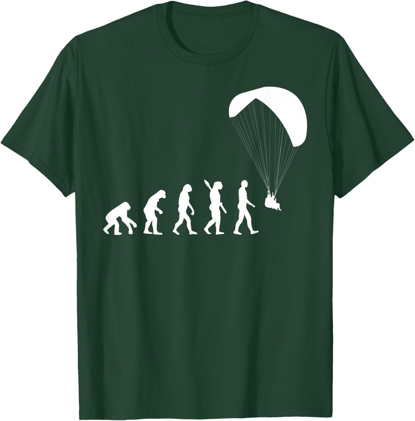 Paragliding Evolution Graphic Novelty Paraglider Soaring T-Shirt - T-Shirt | Forest