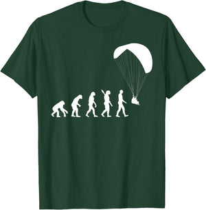 Paragliding Evolution Graphic Novelty Paraglider Soaring T-Shirt - T-Shirt | Forest