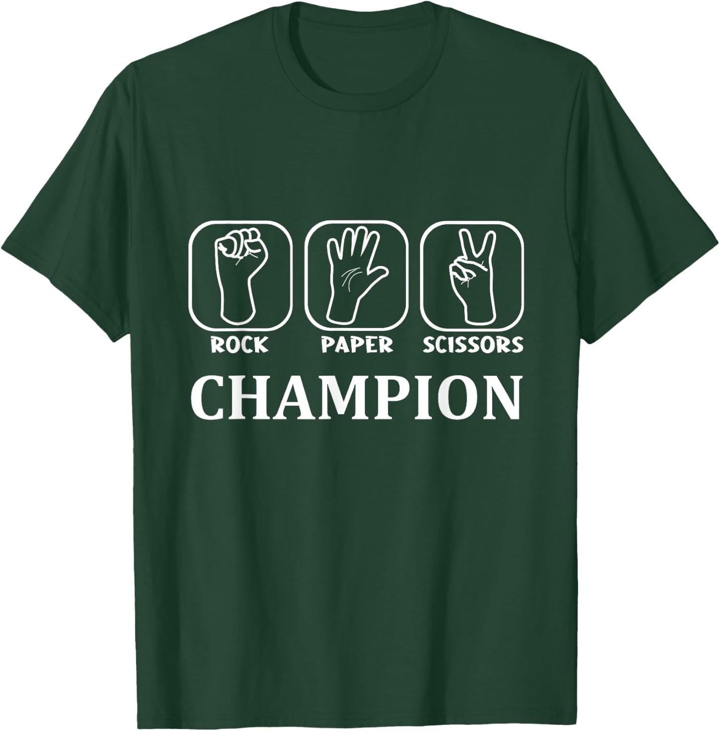 Funny Game Scissors Stone Paper Champion T-Shirt - T-Shirt | Forest